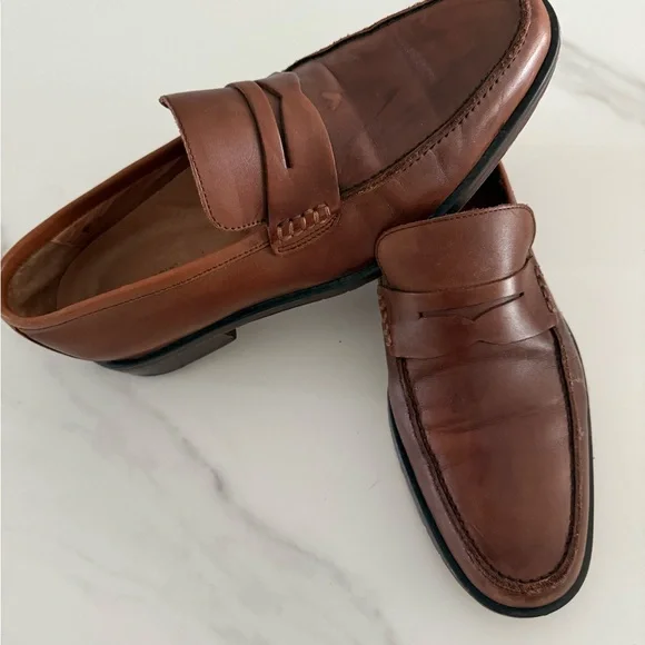 Banana‎ Republic Brown Leather Loafers Dress Shoes Leather Moc-Toe Loafer | Banana Republic main image 4